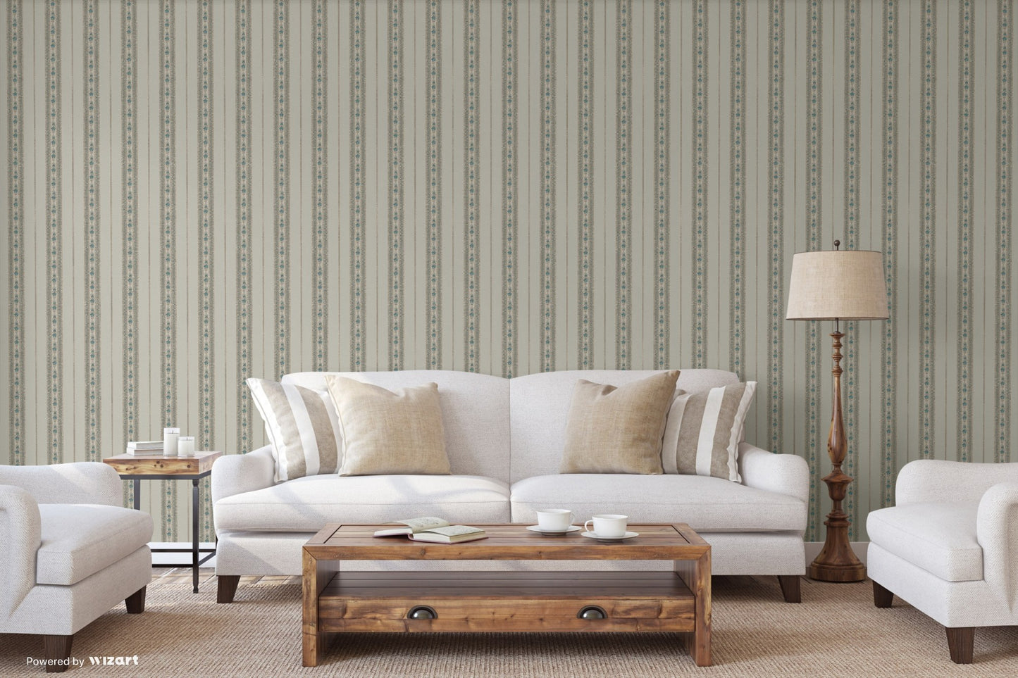 Kalina Garden Stone Grey Soft Ornamental Wallpaper by La Belle Maison