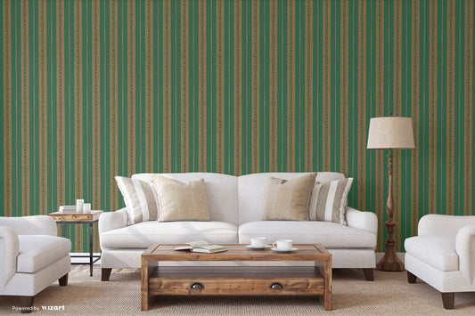 Kalina Garden Navy Garden Damask Wallpaper by La Belle Maison