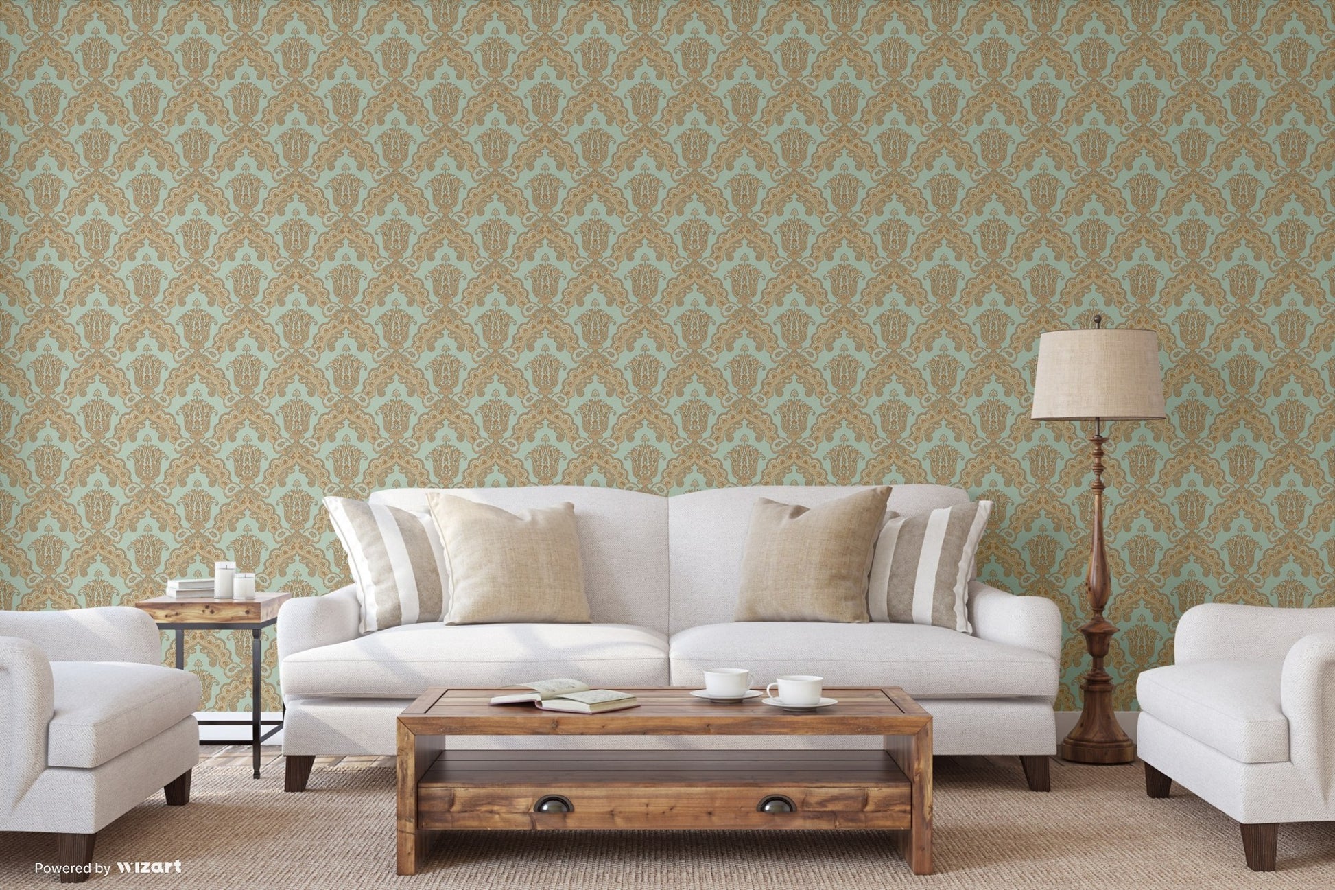 Kalina Garden Pebble Boutique Floral Wallpaper by La Belle Maison