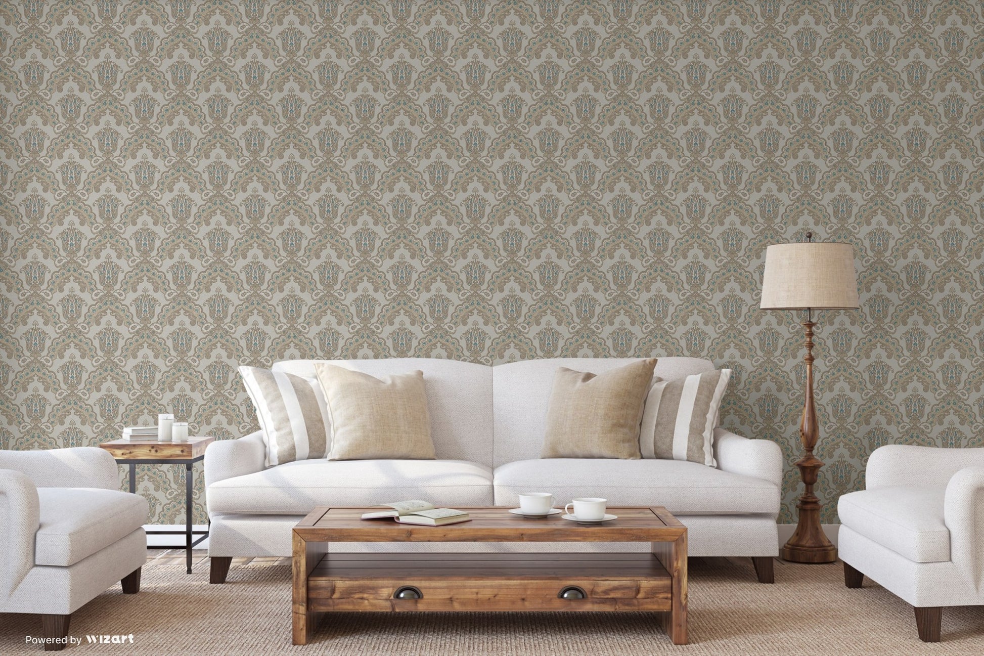 Kalina Garden Stone Grey Boutique Floral Wallpaper by La Belle Maison