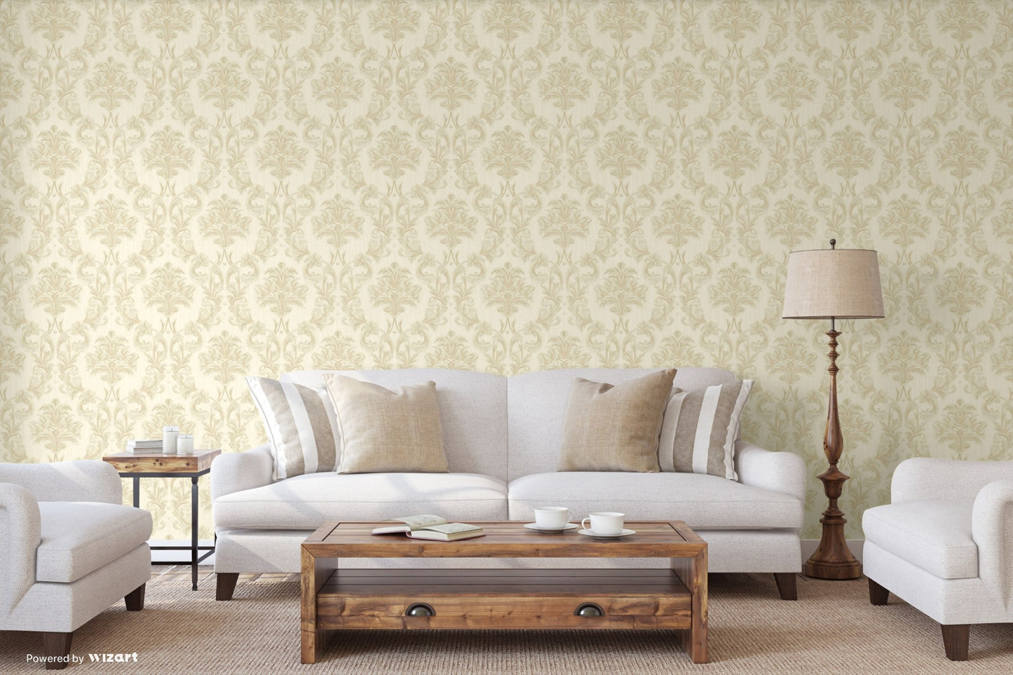 Maison Ephes Oatmeal Elegant Pattern Wallpaper by La Belle Maison