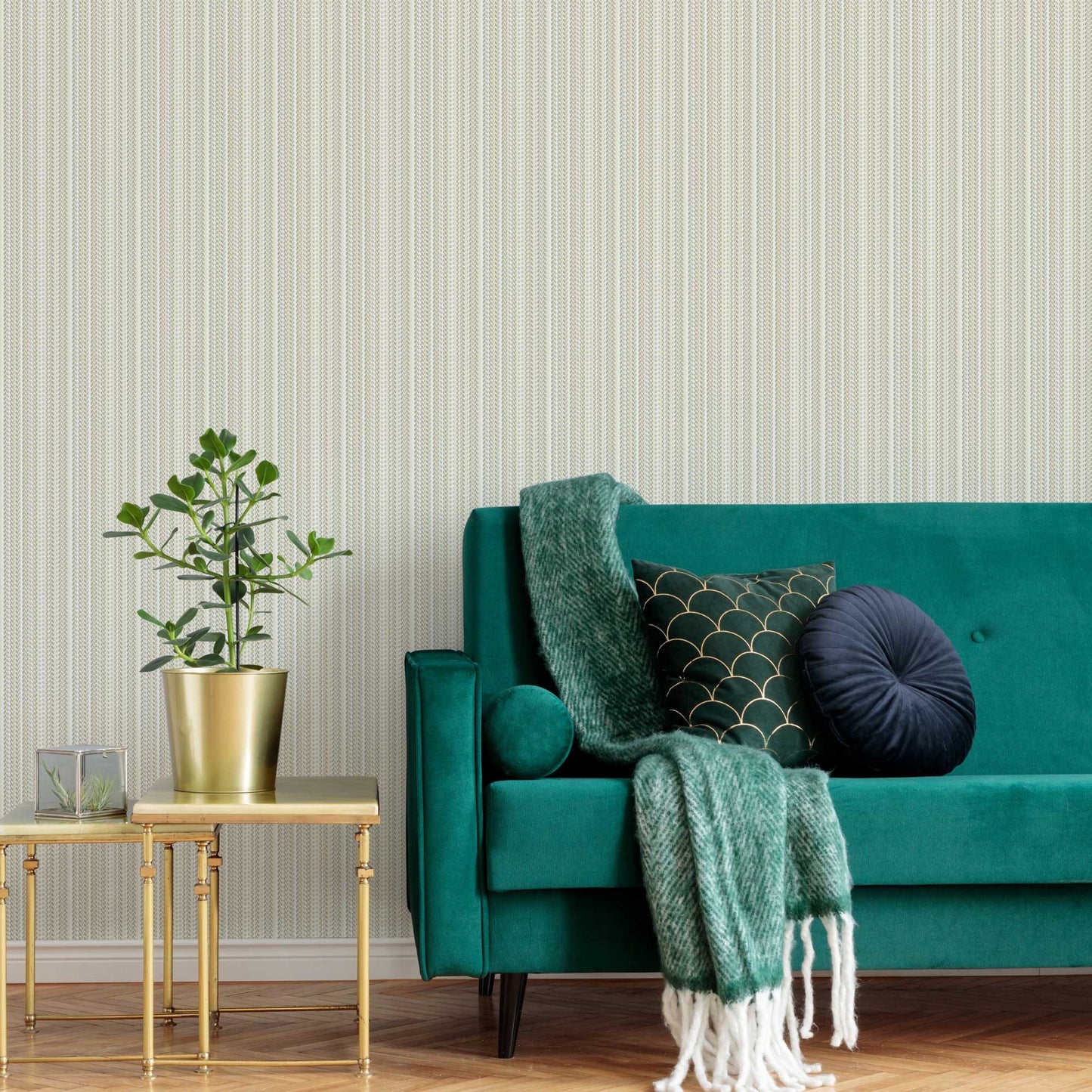 Maison Voyage Champagne Light Linen Wallpaper by La Belle Maison