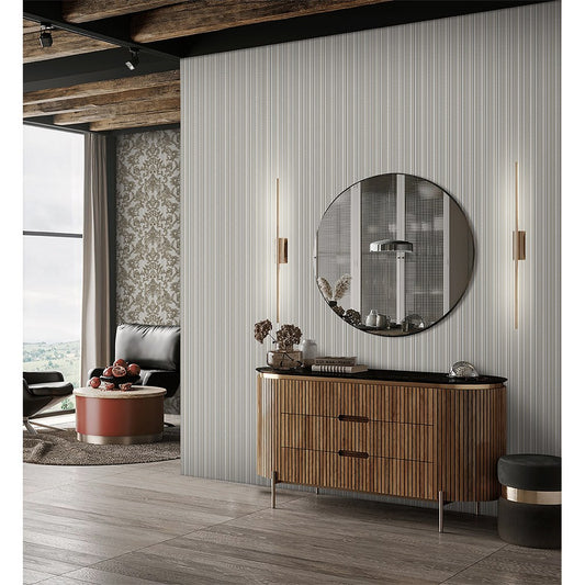Maison Voyage Silver Taupe Travel Inspired Wallpaper by La Belle Maison