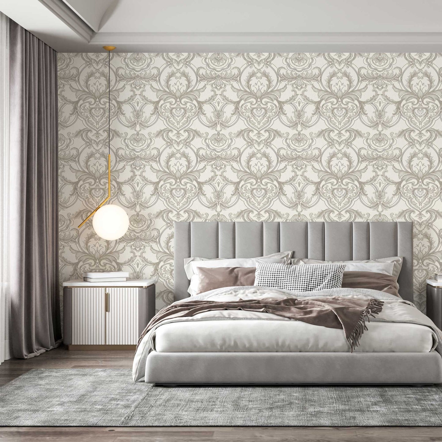 Maison Voyage Sand Elegant Stripe Wallpaper by La Belle Maison