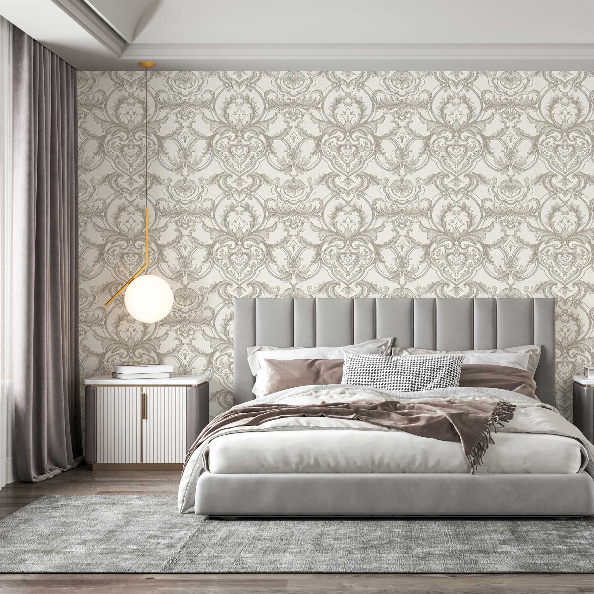 Maison Voyage Sand Elegant Stripe Wallpaper by La Belle Maison