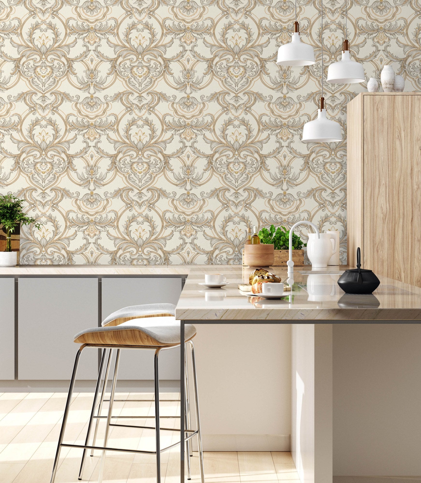 Maison Voyage Sand Soft Linear Wallpaper by La Belle Maison