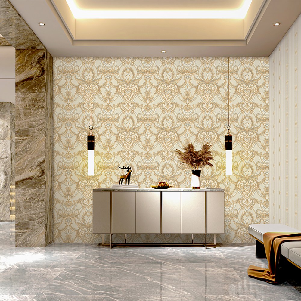 Maison Voyage Golden Sand Light Linen Wallpaper by La Belle Maison