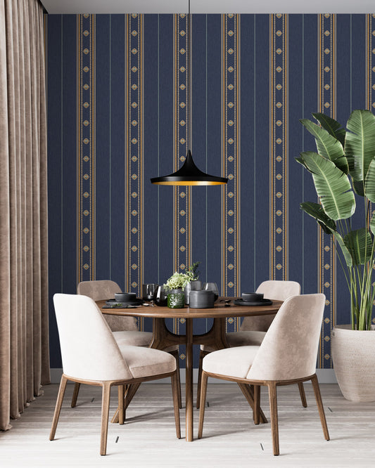 Maison Voyage Mist Grey Travel Inspired Wallpaper by La Belle Maison