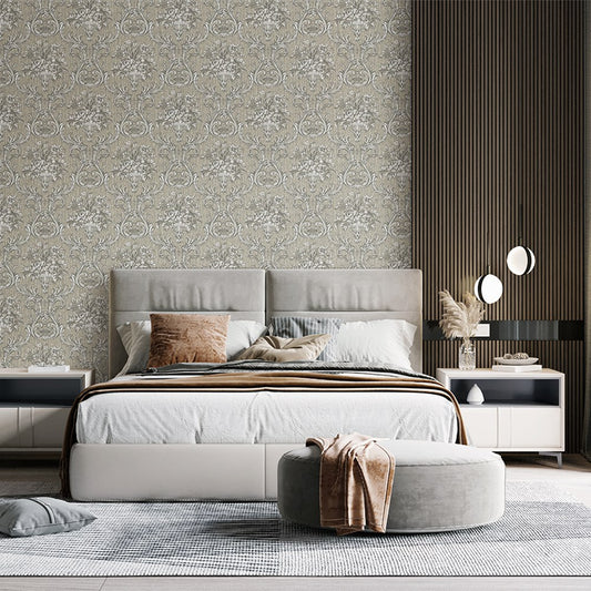 Maison Voyage Silver Taupe Elegant Stripe Wallpaper by La Belle Maison