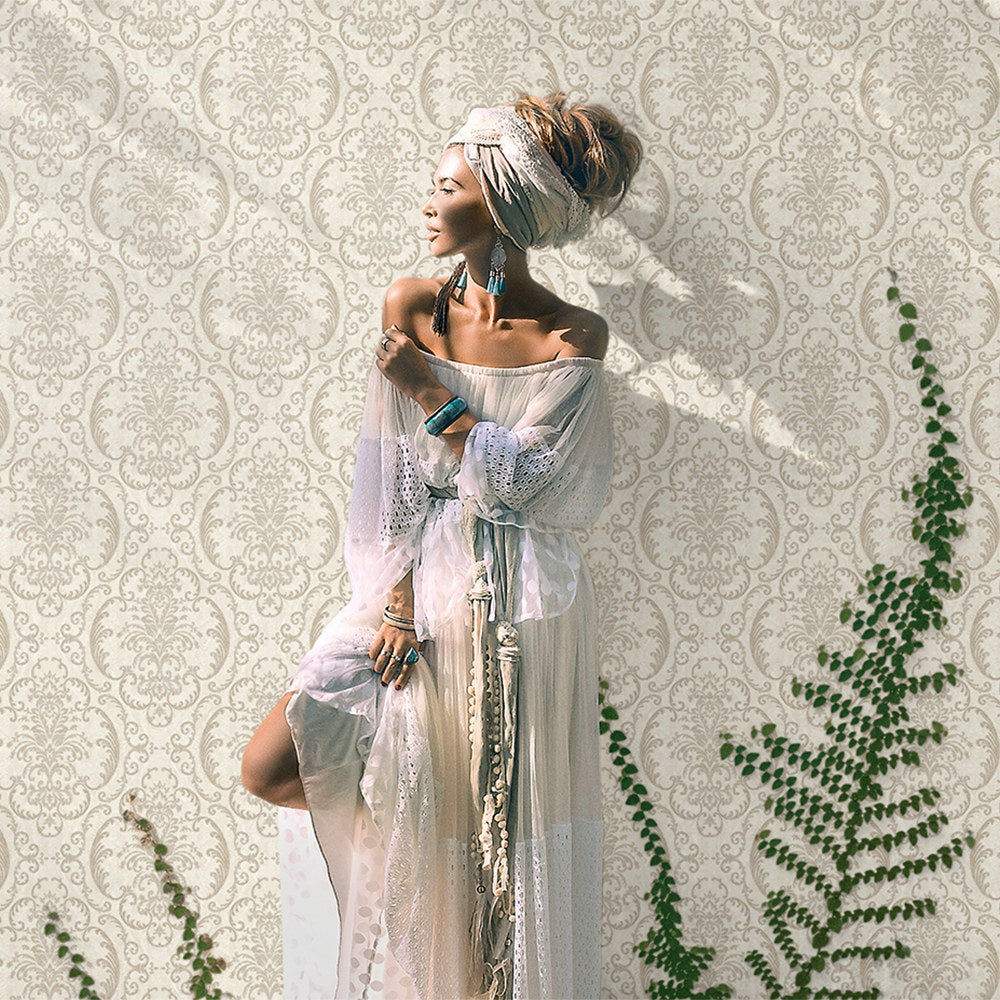 Maison Voyage Biscuit Elegant Stripe Wallpaper by La Belle Maison