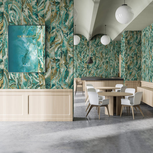 Octavia Pistachio Geometric Wallpaper by La Belle Maison