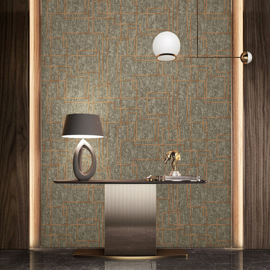 Octavia Clay Architectural Pattern Wallpaper by La Belle Maison
