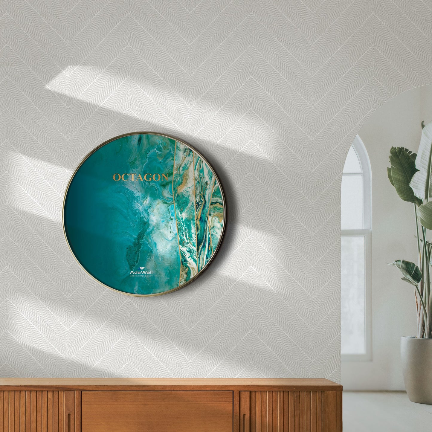 Octavia Vanilla Modern Trellis Wallpaper by La Belle Maison