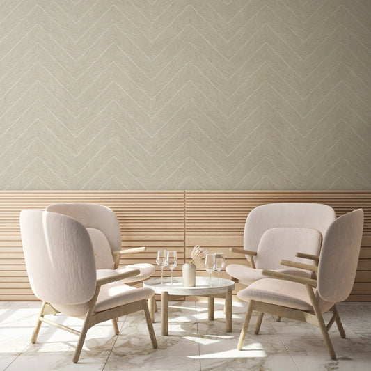 Octavia Wheat Clean Geometric Wallpaper by La Belle Maison