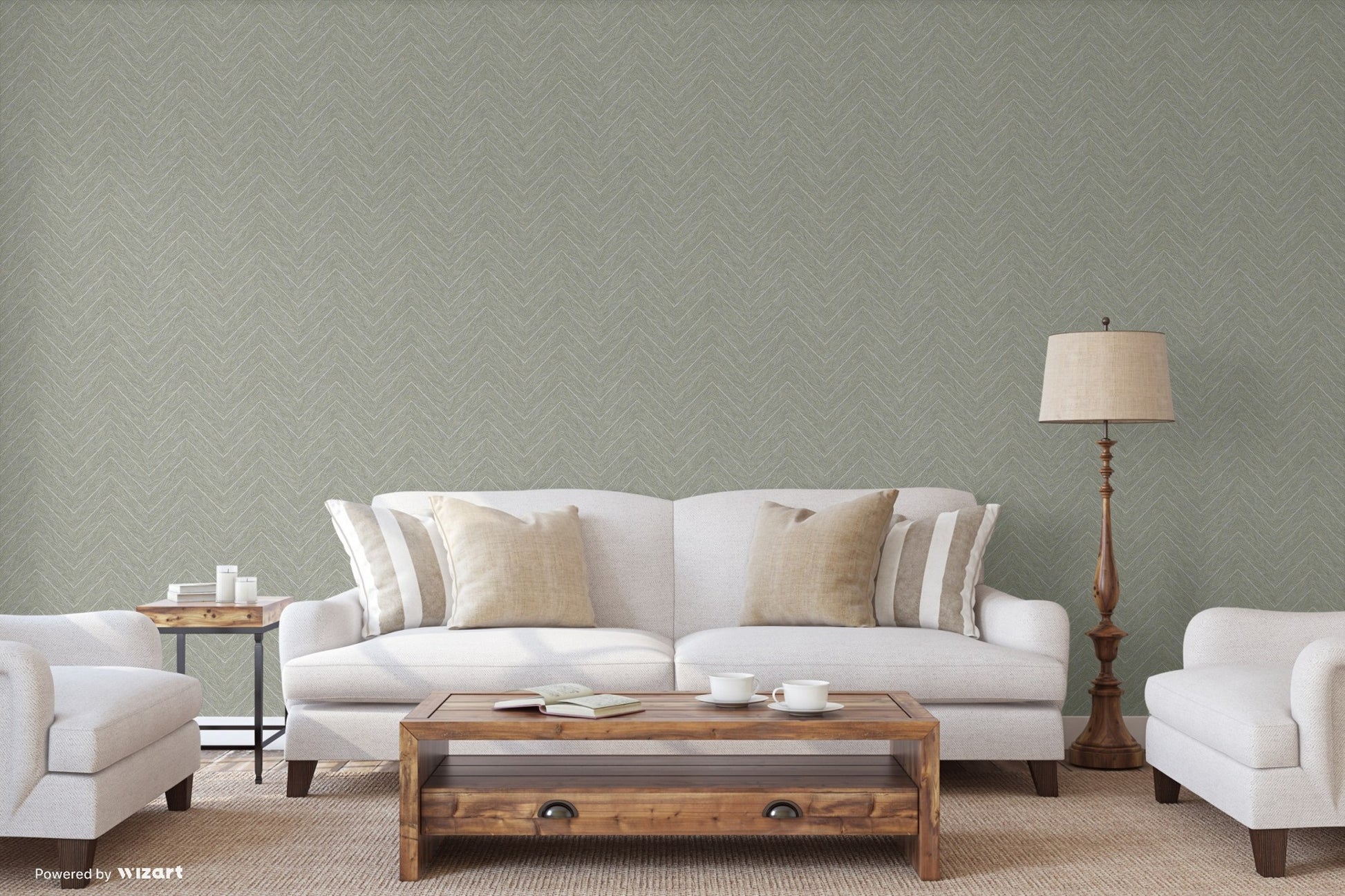 Octavia Ash Clean Geometric Wallpaper by La Belle Maison