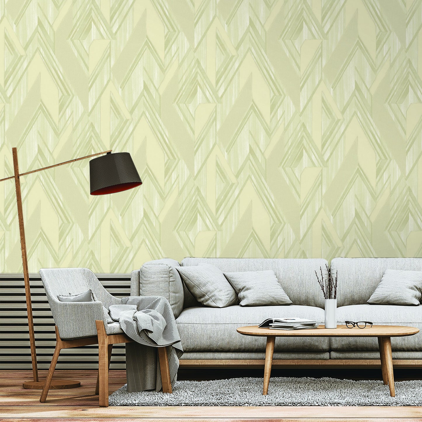 Octavia Vanilla Structured Motif Wallpaper by La Belle Maison