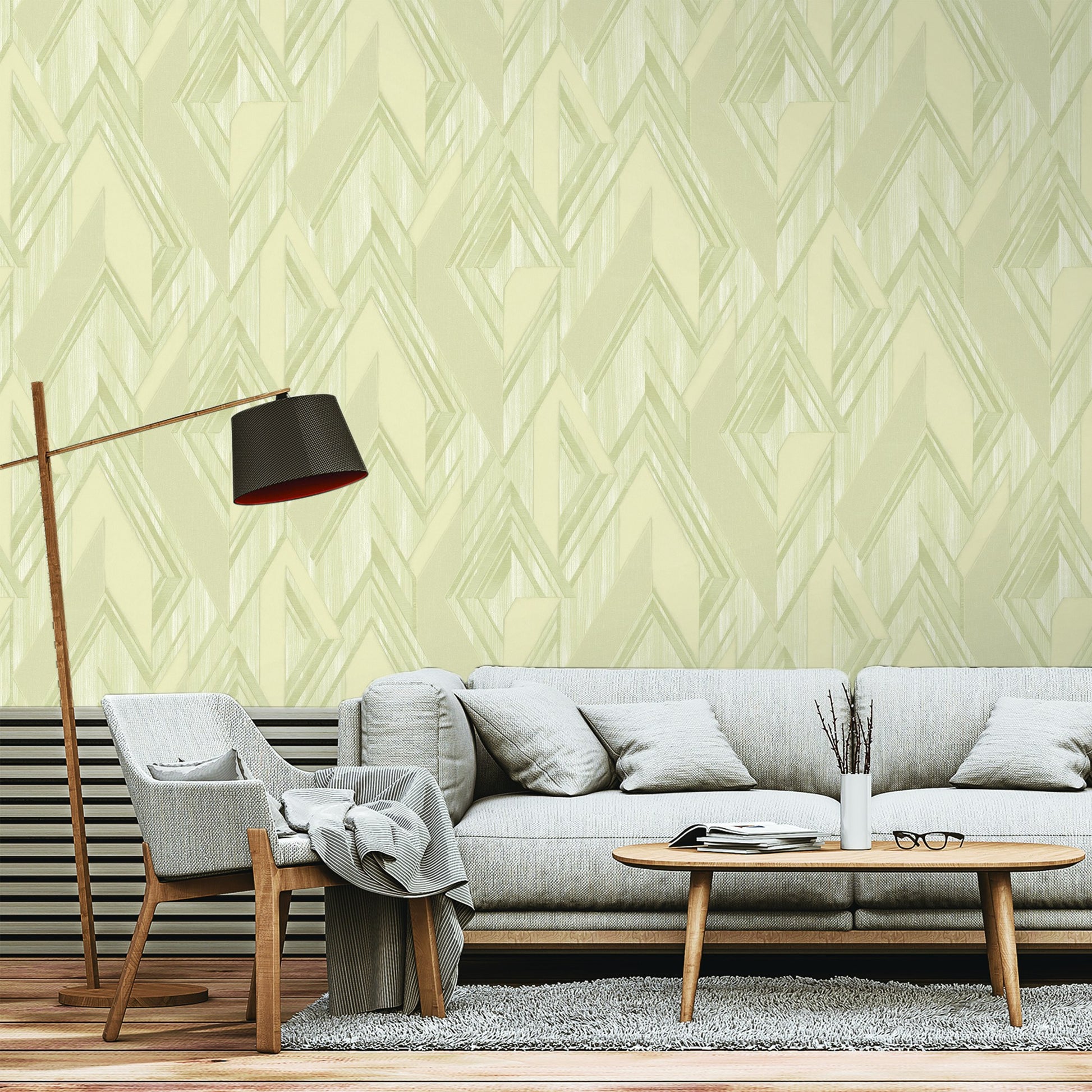 Octavia Vanilla Structured Motif Wallpaper by La Belle Maison