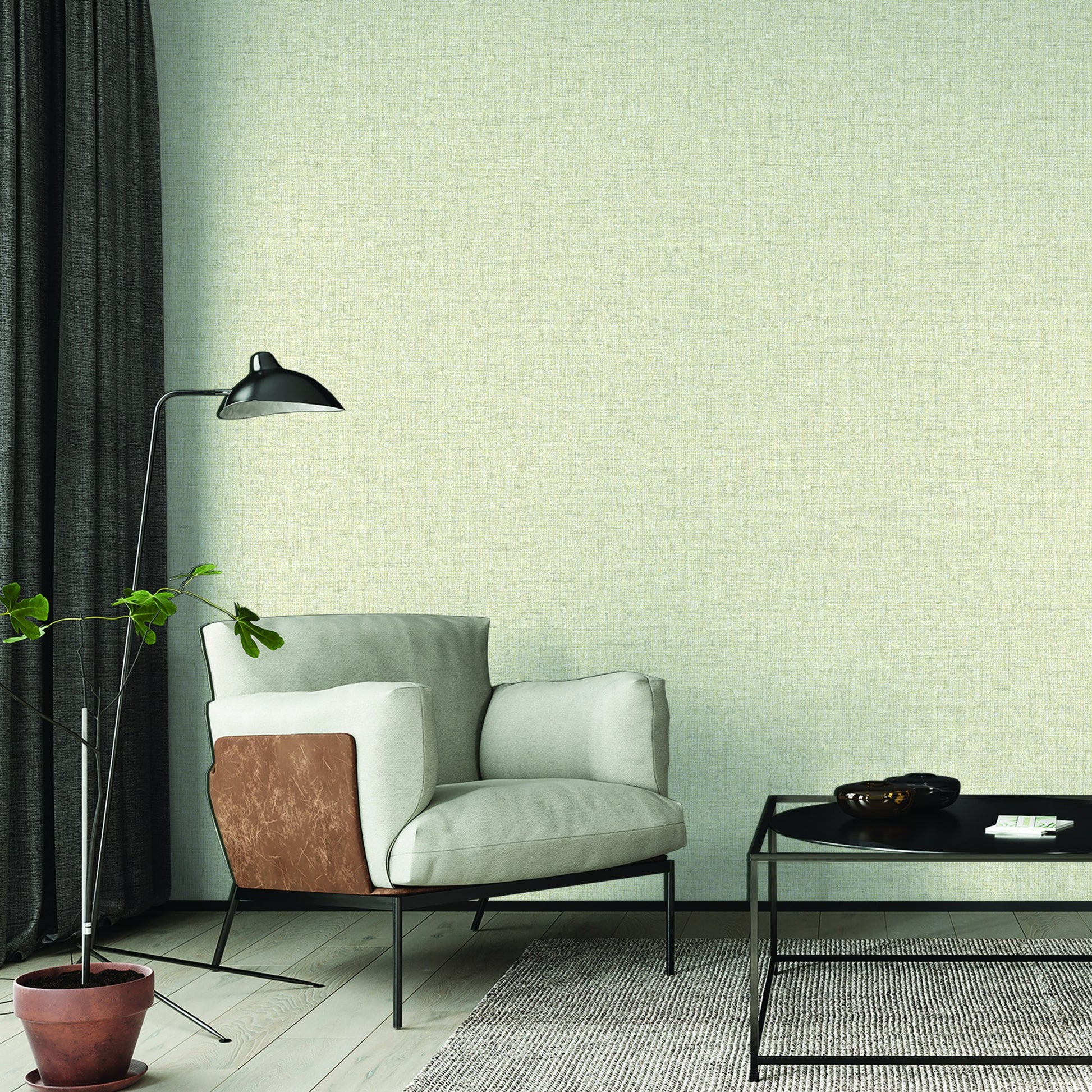 Octavia Buttercream Linear Pattern Wallpaper by La Belle Maison