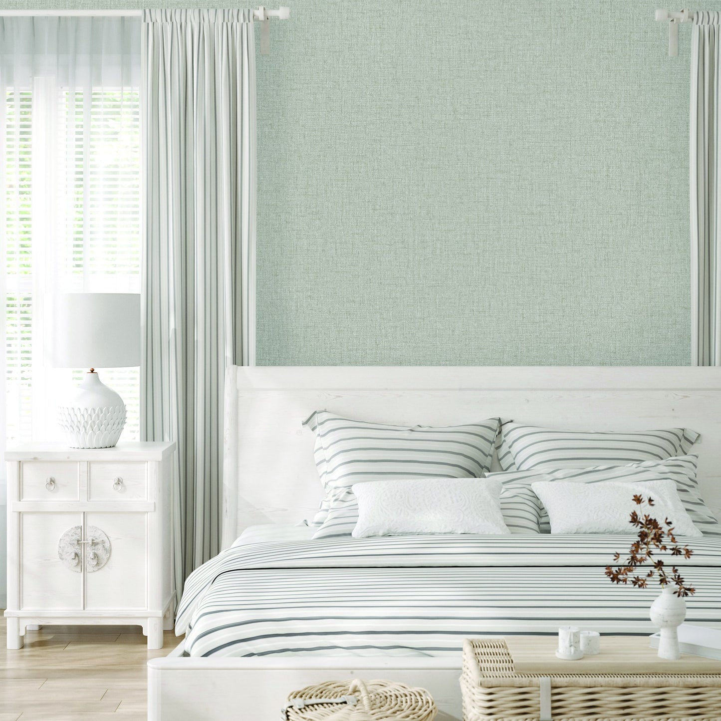 Octavia Mist Geometric Wallpaper by La Belle Maison