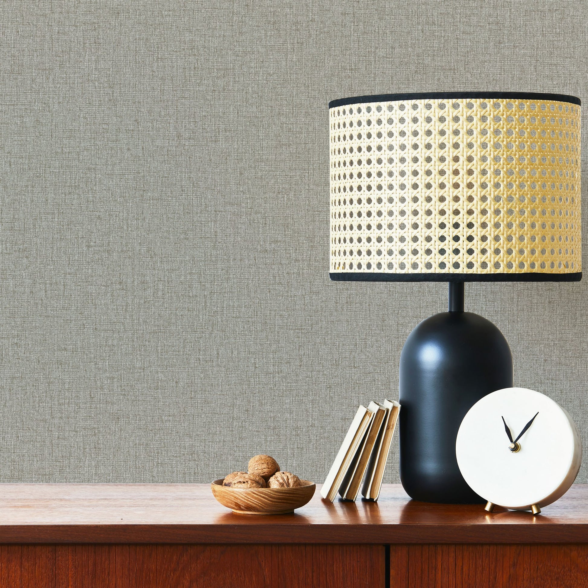 Octavia Silver Taupe Clean Geometric Wallpaper by La Belle Maison