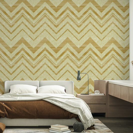 Octavia Golden Sand Geometric Wallpaper by La Belle Maison