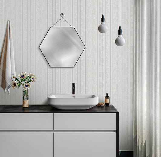 Octavia Vanilla Architectural Pattern Wallpaper by La Belle Maison