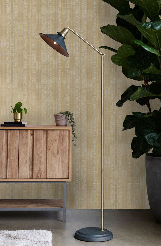 Octavia Saffron Contemporary Lines Wallpaper by La Belle Maison