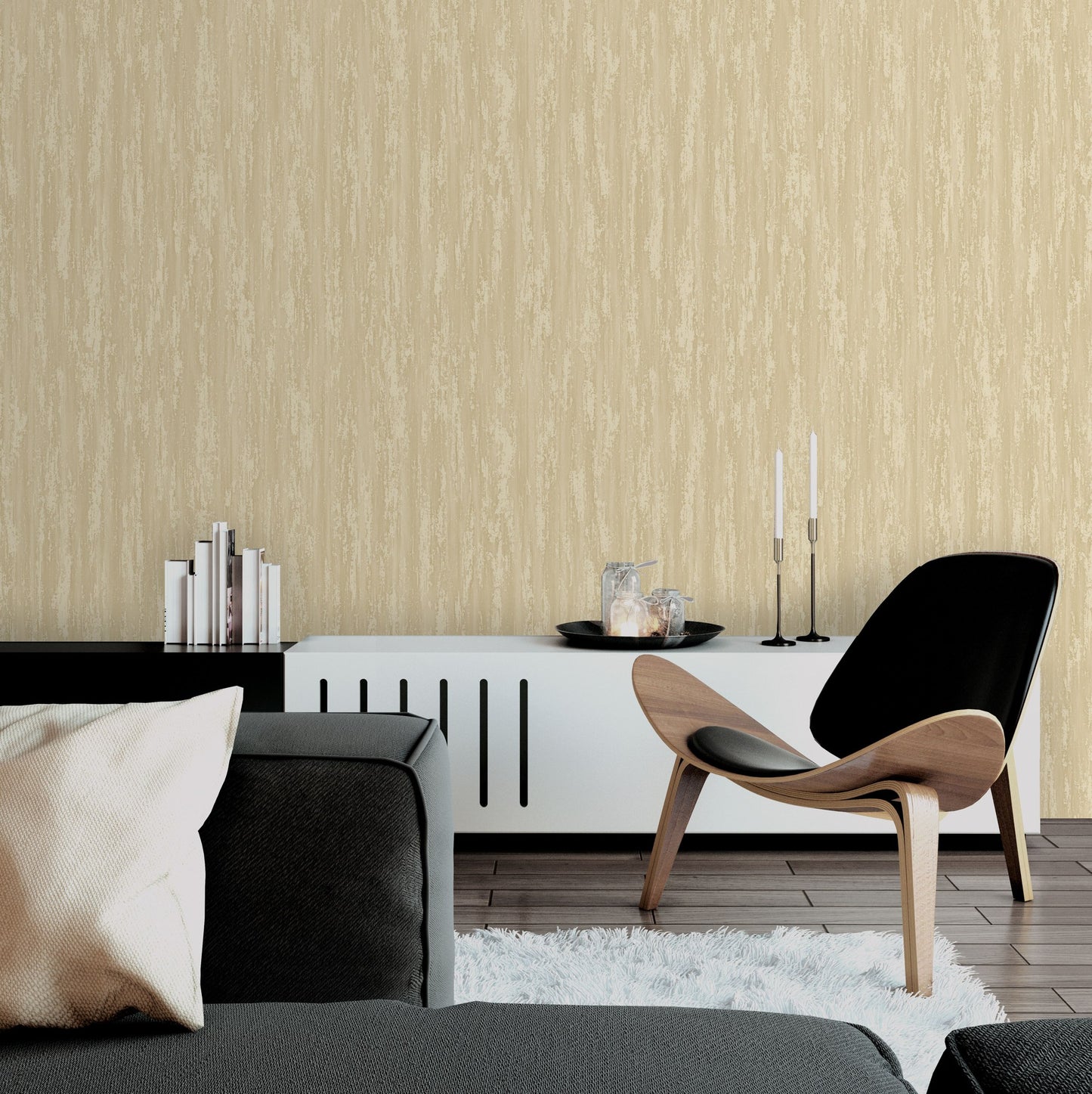 Octavia Bronze Contemporary Lines Wallpaper by La Belle Maison
