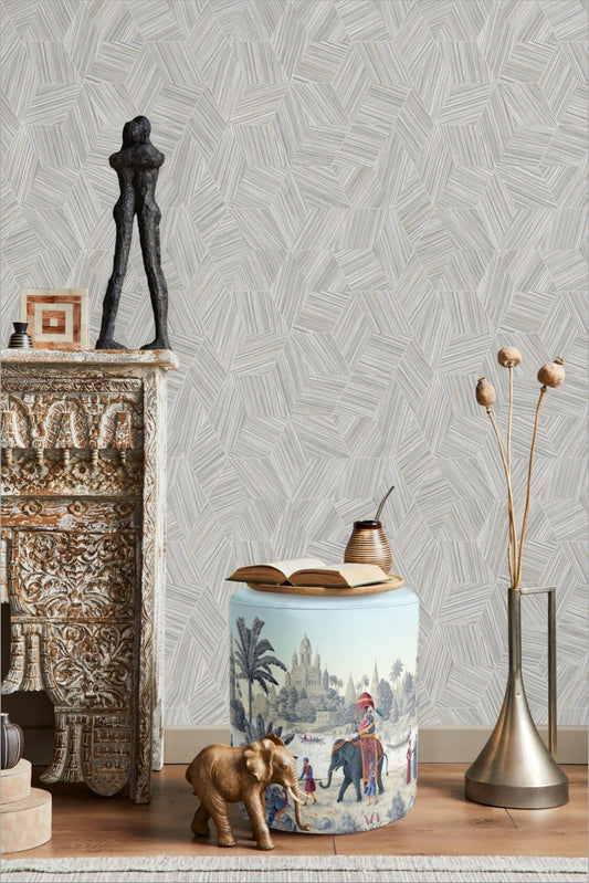 Octavia Silk Geometric Wallpaper by La Belle Maison