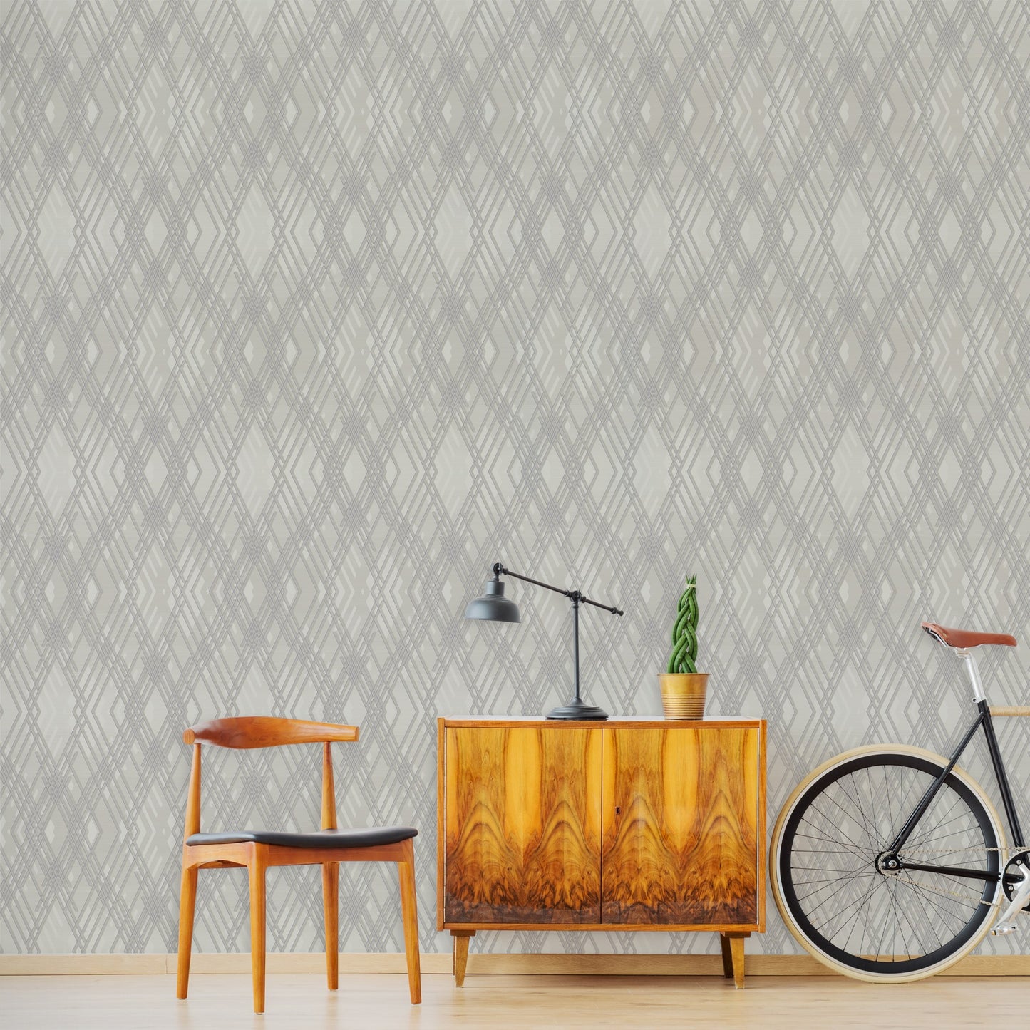 Octavia Dove Geometric Wallpaper by La Belle Maison