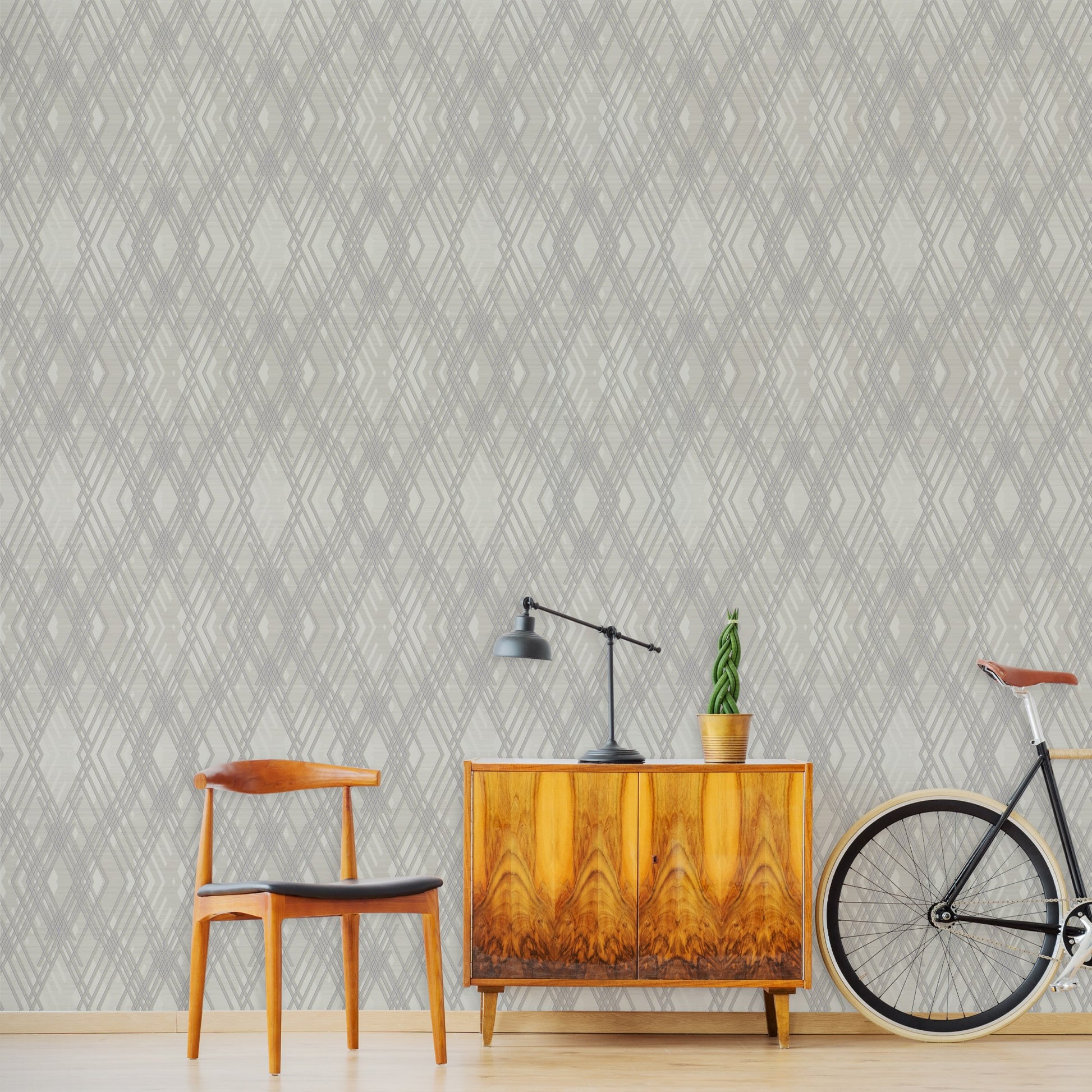 Octavia Dove Geometric Wallpaper by La Belle Maison