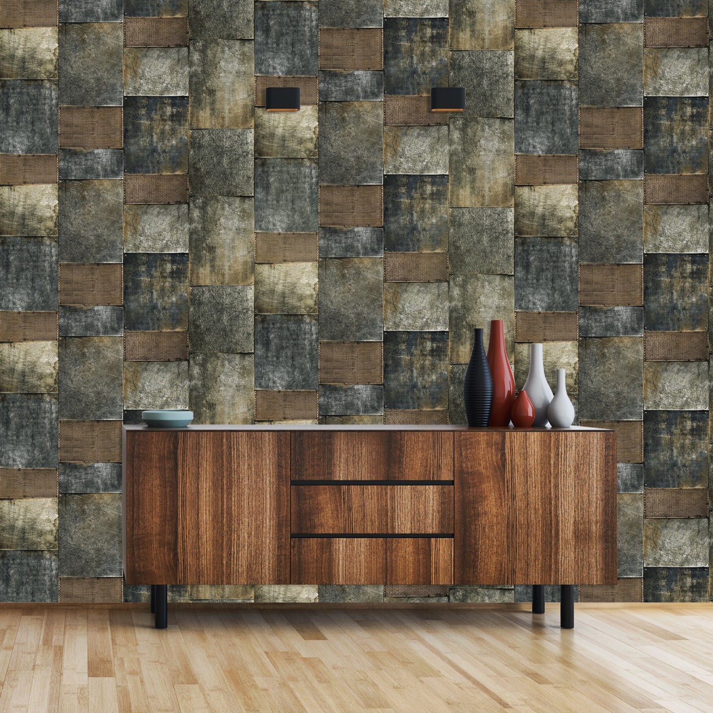Octavia Silver Structured Motif Wallpaper by La Belle Maison