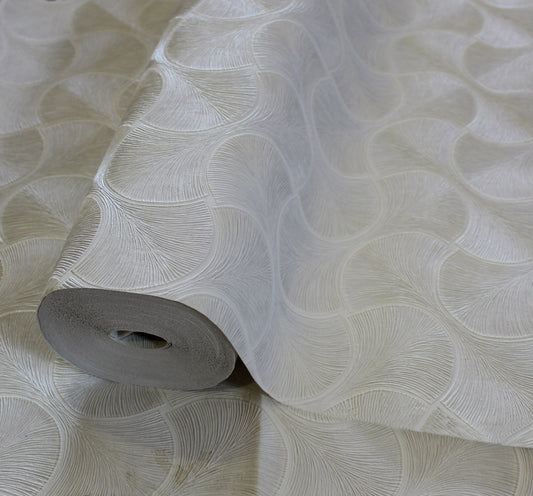 Omega Luxe Ash Polished Texture Wallpaper by La Belle Maison