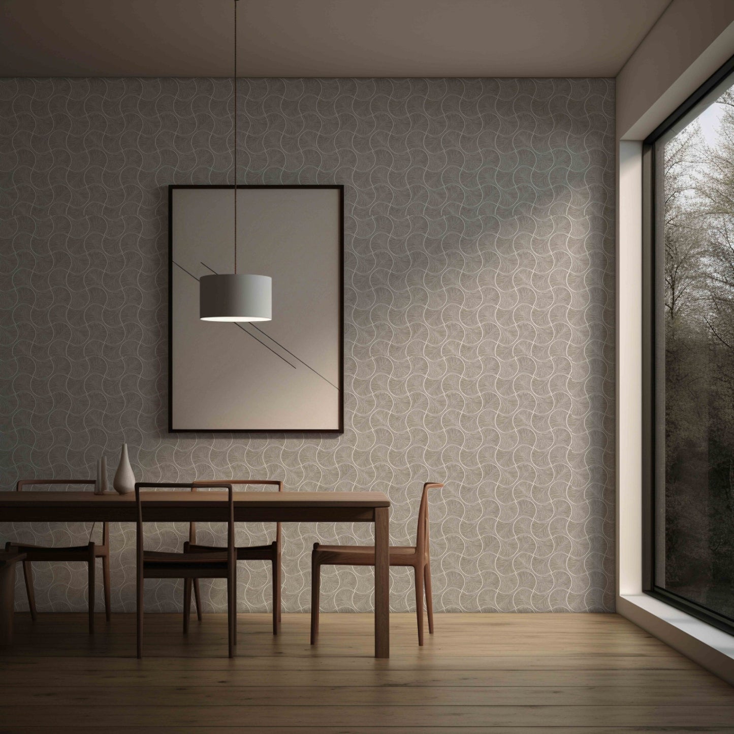 Omega Luxe Ash Luxe Motif Wallpaper by La Belle Maison