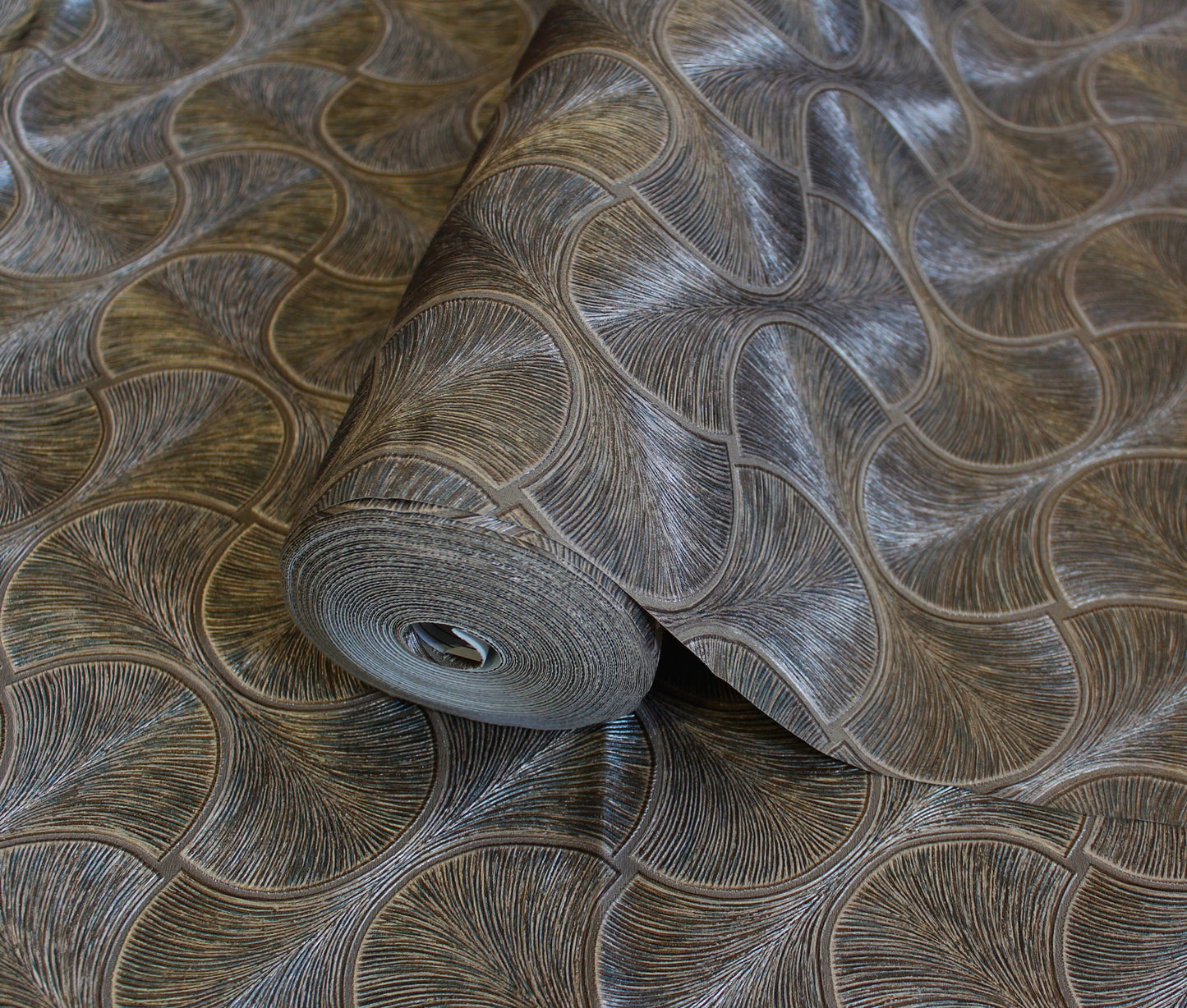 Omega Luxe Taupe Dramatic Pattern Wallpaper by La Belle Maison