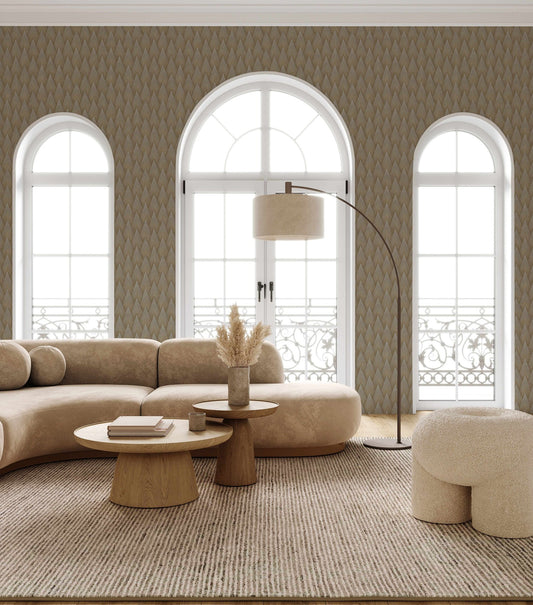 Omega Luxe Mushroom Polished Texture Wallpaper by La Belle Maison