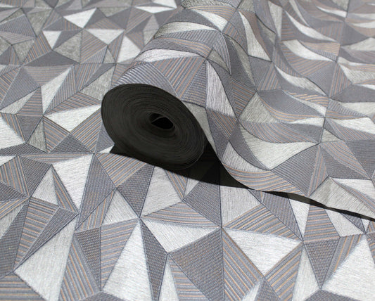 Omega Luxe Stone Grey Statement Wallpaper Wallpaper by La Belle Maison