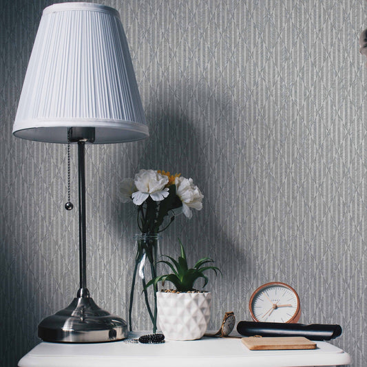 Omega Luxe Smoke Luxe Motif Wallpaper by La Belle Maison