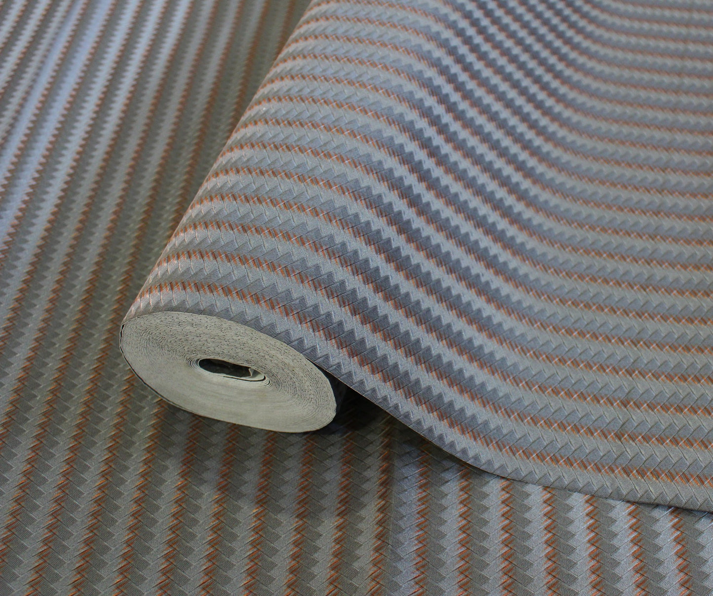 Omega Luxe Silver Taupe Luxe Motif Wallpaper by La Belle Maison