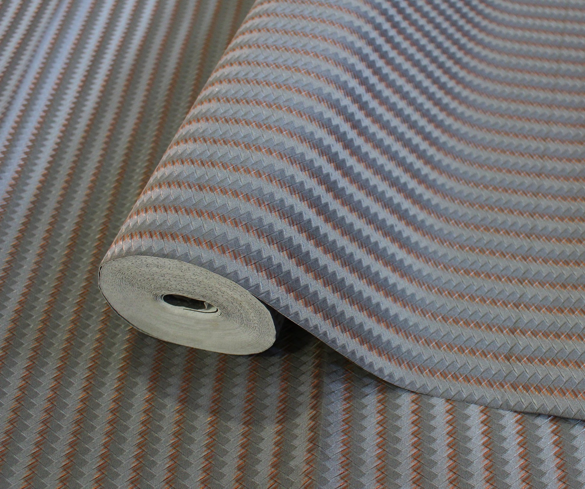 Omega Luxe Silver Taupe Luxe Motif Wallpaper by La Belle Maison