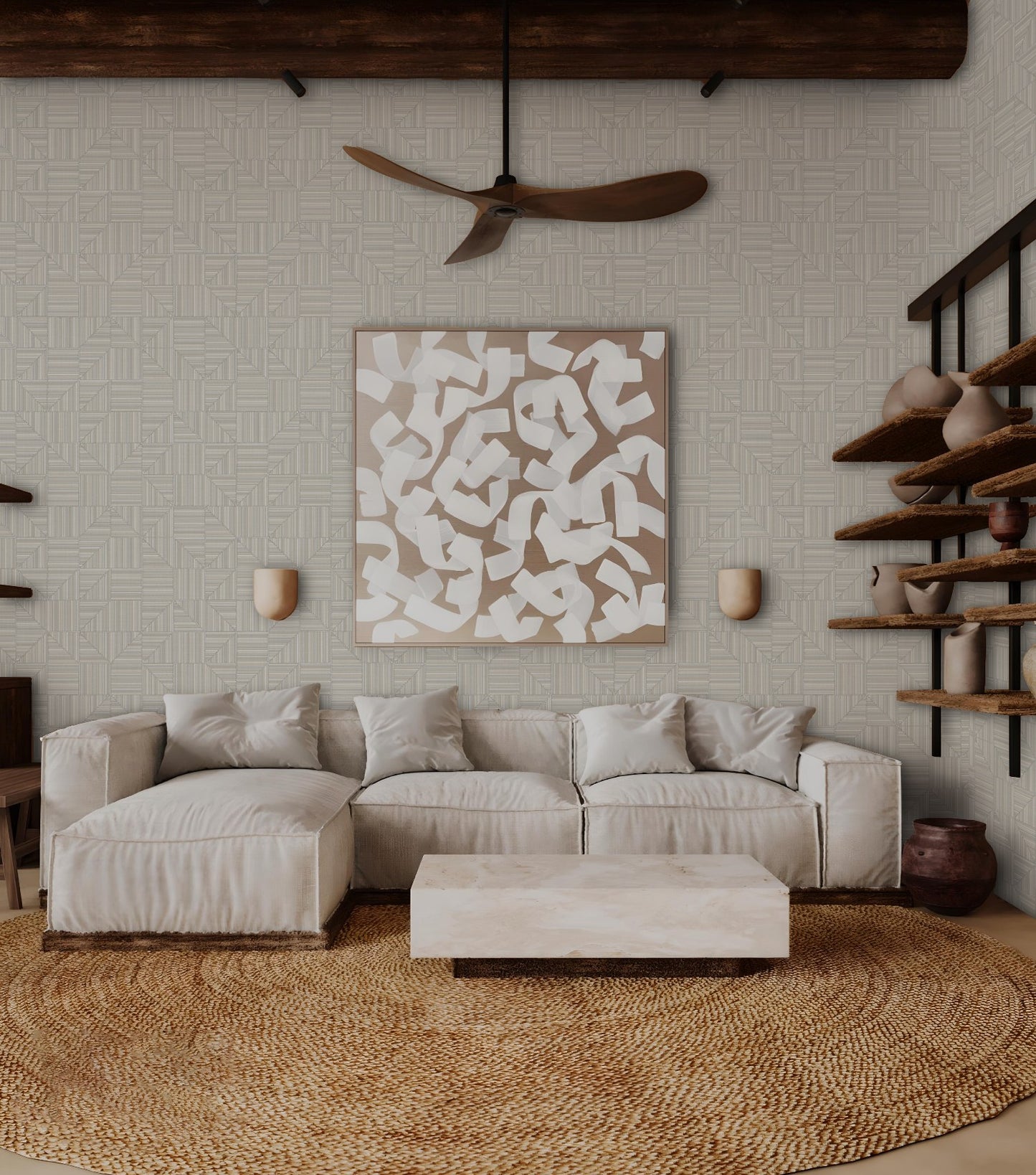 Omega Luxe Mist Luxury Texture Wallpaper by La Belle Maison