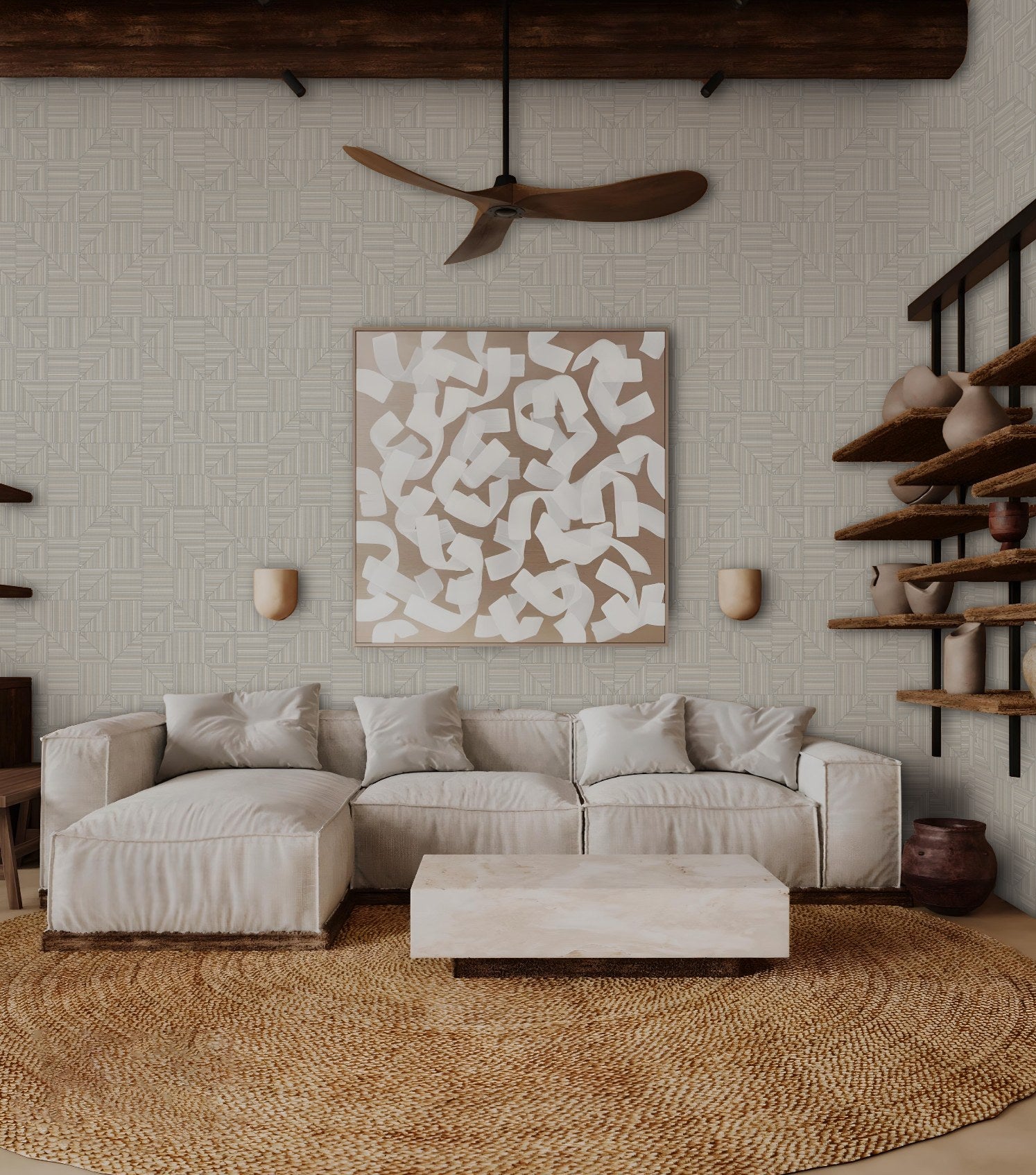 Omega Luxe Mist Luxury Texture Wallpaper by La Belle Maison