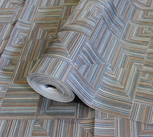 Omega Luxe Dove Grey Dramatic Pattern Wallpaper by La Belle Maison
