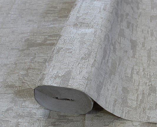 Omega Luxe Oatmeal Polished Texture Wallpaper by La Belle Maison