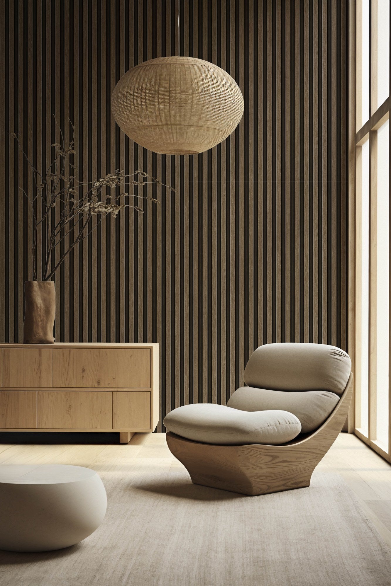 Omega Luxe Truffle Polished Texture Wallpaper by La Belle Maison