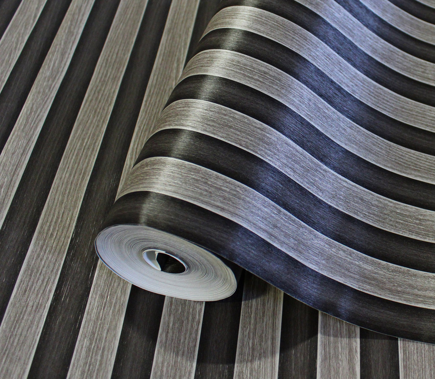 Omega Luxe Ash Grey Rich Weave Wallpaper by La Belle Maison