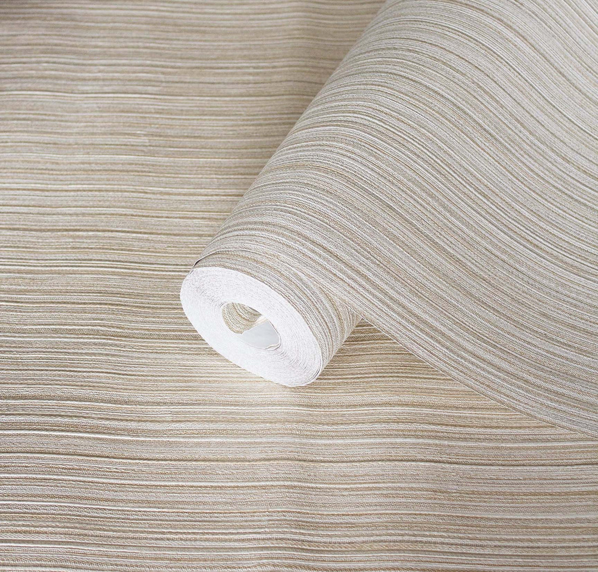 Rococo Maison Beige Silk Stria Wallpaper by La Belle Maison — room view 2