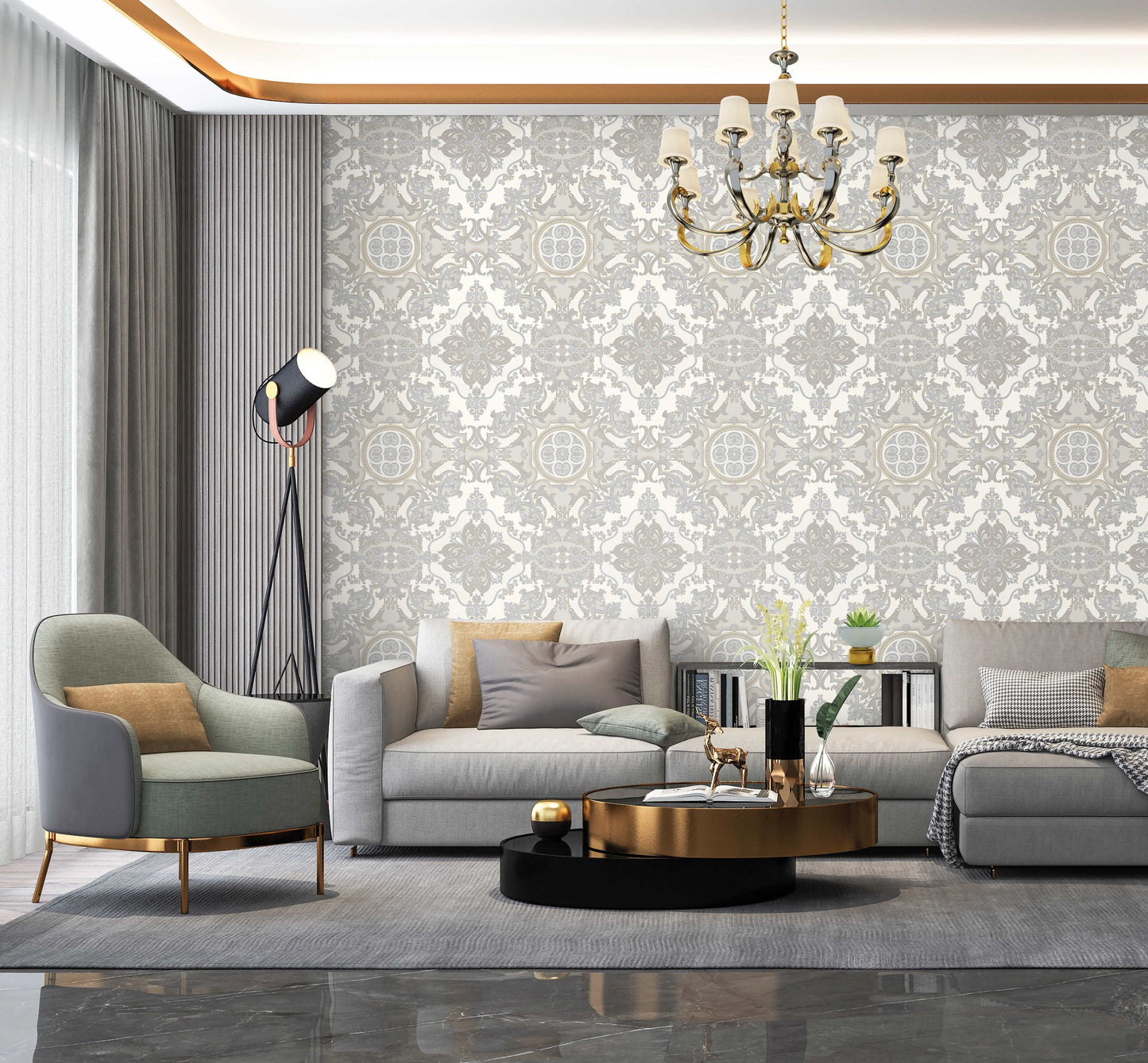 Rococo Maison 1301-2 room wallpaper by La Belle Maison