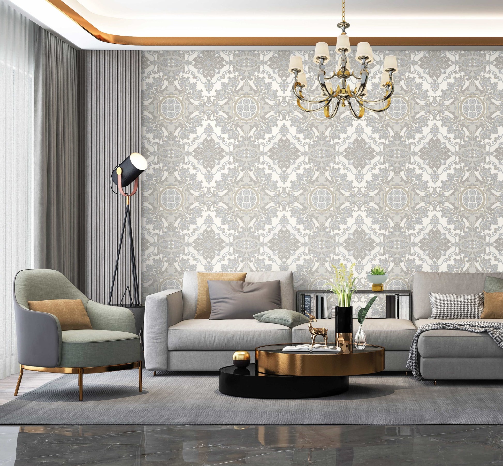 Rococo Maison 1301-2 room wallpaper by La Belle Maison
