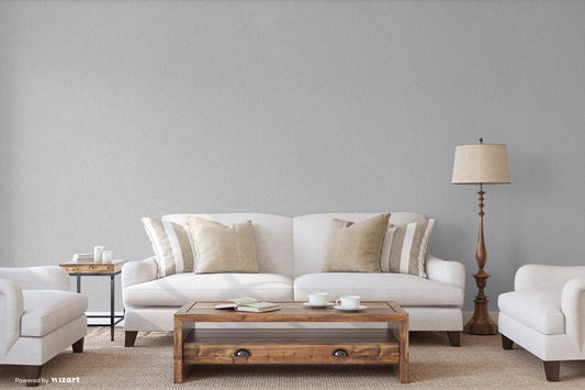 Rococo Maison Stone Grey Classic Scroll Wallpaper by La Belle Maison